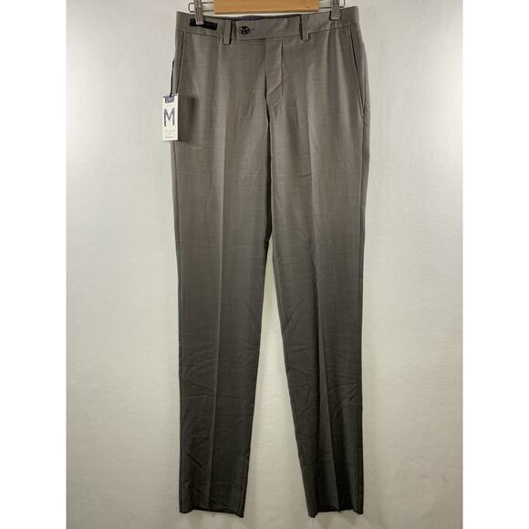 Ted Baker Endurance Mens Jefferson Dress Pants Sz 30R 100% Wool Unhemmed New - Picture 1 of 13